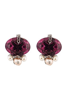Gunmetal Finish Swarovski Crystal Earrings