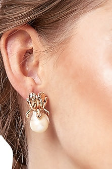 Rose Gold Plated Pearl Stud Earrings