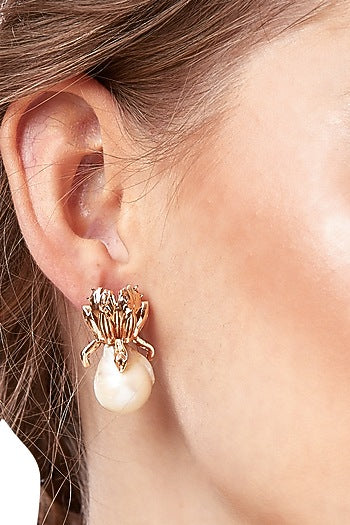 Rose Gold Plated Pearl Stud Earrings