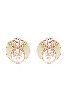 Rose Gold Plated Earrings With Swarovski Crystals