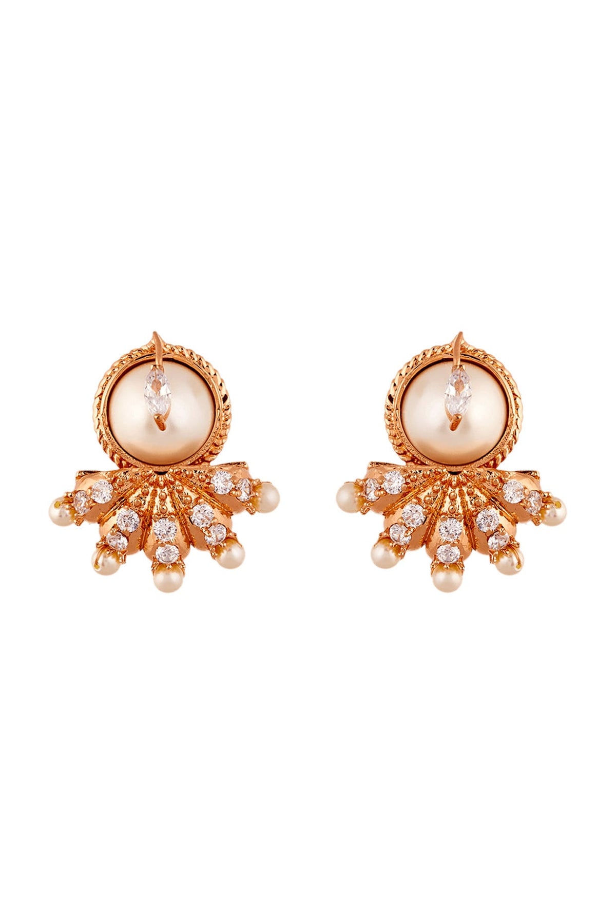 Gold Plated Pearl Stud Earrings