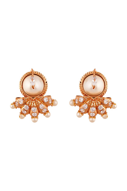 Gold Plated Pearl Stud Earrings