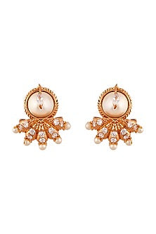 Gold Plated Pearl Stud Earrings