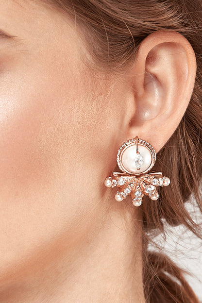 Gold Plated Pearl Stud Earrings