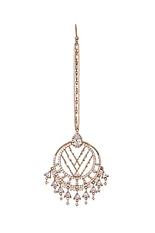 Rose Gold Plated Swarovski Maang Tikka