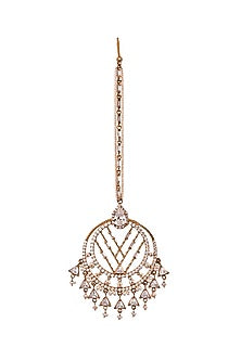 Rose Gold Plated Swarovski Maang Tikka