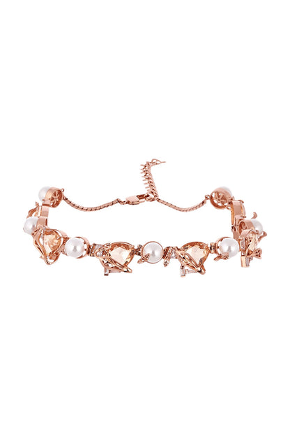 Rose Gold Plated Swarovski & Pearl Choker Necklace