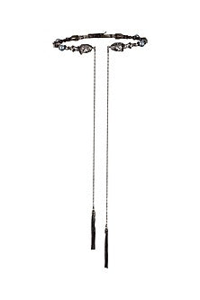 Gun Metal Finish Swarovski Crystals Choker Necklace