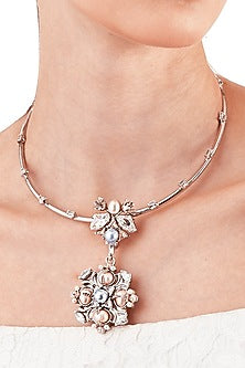 Silver Finish Pearl Necklace