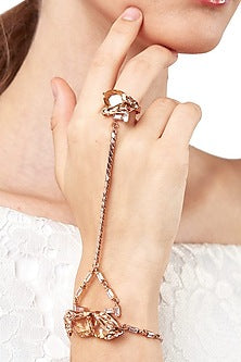 Rose Gold Plated Swarovski Crystals Hand Harness