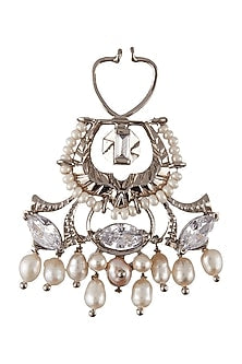 Silver Finish Pearl Nose Ring