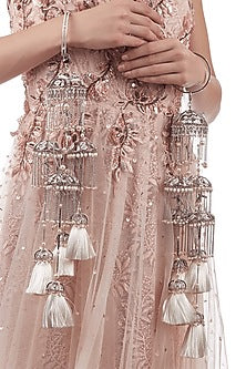 Rose Gold Finish Hand Harness With Pearls