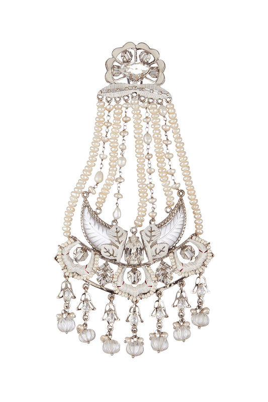 Silver Finish Swarovski & Pearl Head Piece