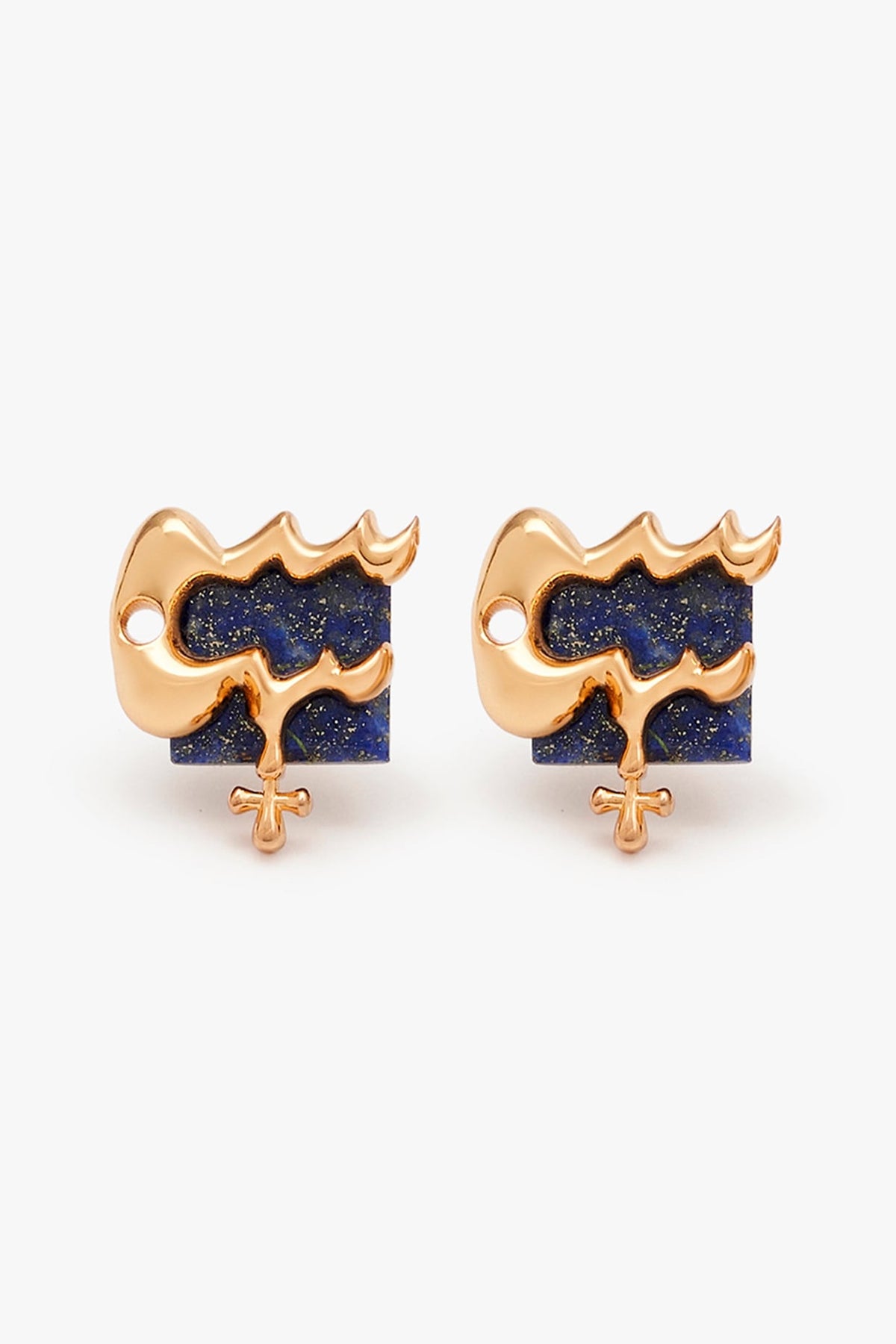 Gold Plated Handcrafted Zodiac Stud Earrings