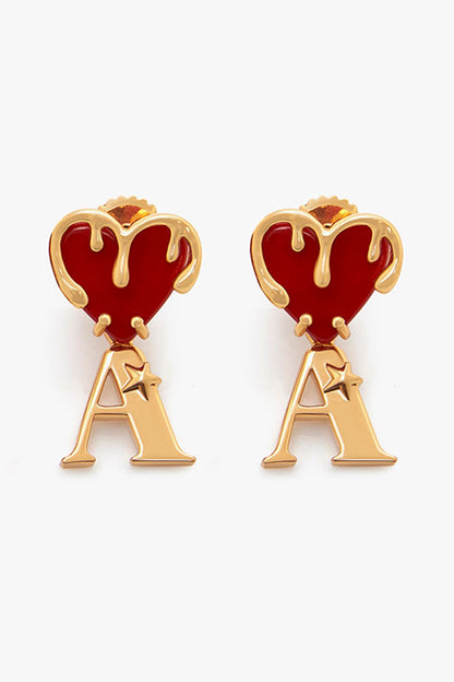 Gold Plated Heart Stud Earrings