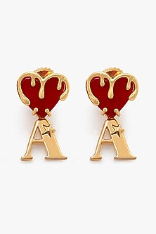 Gold Plated Heart Stud Earrings