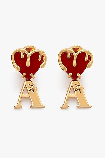 Gold Plated Heart Stud Earrings