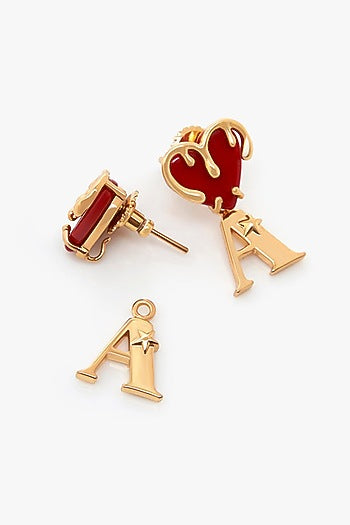 Gold Plated Heart Stud Earrings