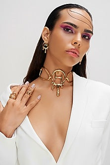 Gold Plated Link Choker Necklace