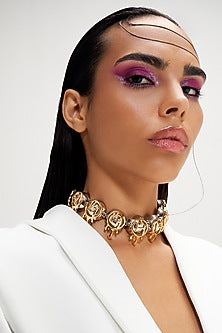 Two Tone Plated Choker Necklace