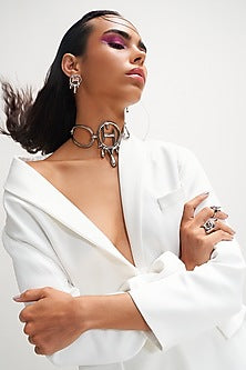 White Plated Midi Ring