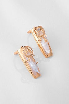 Gold Plated Keshi Pearl Fingertip Rings (Set of 2)