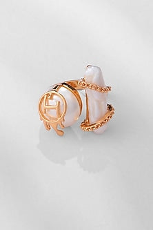 Gold Plated Pearl Drip Ring