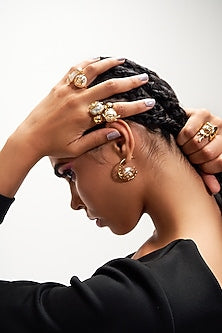 Gold Plated Pearl Clump Ring
