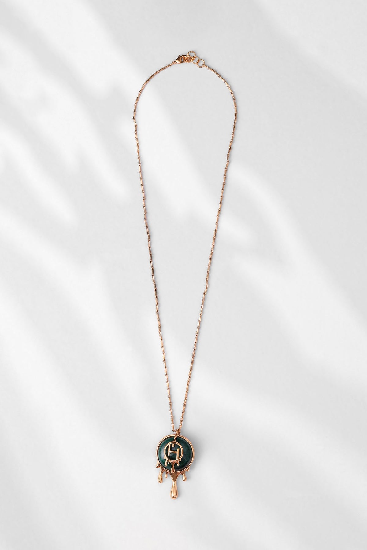 Gold Plated Semi-Precious Malachite Necklace