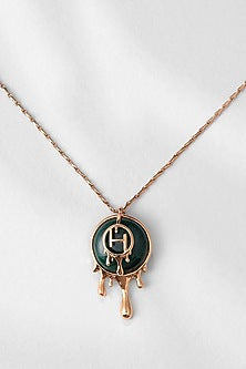 Gold Plated Semi-Precious Malachite Necklace