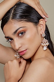Rose Gold Plated Cubic Zircon Dangler Earrings