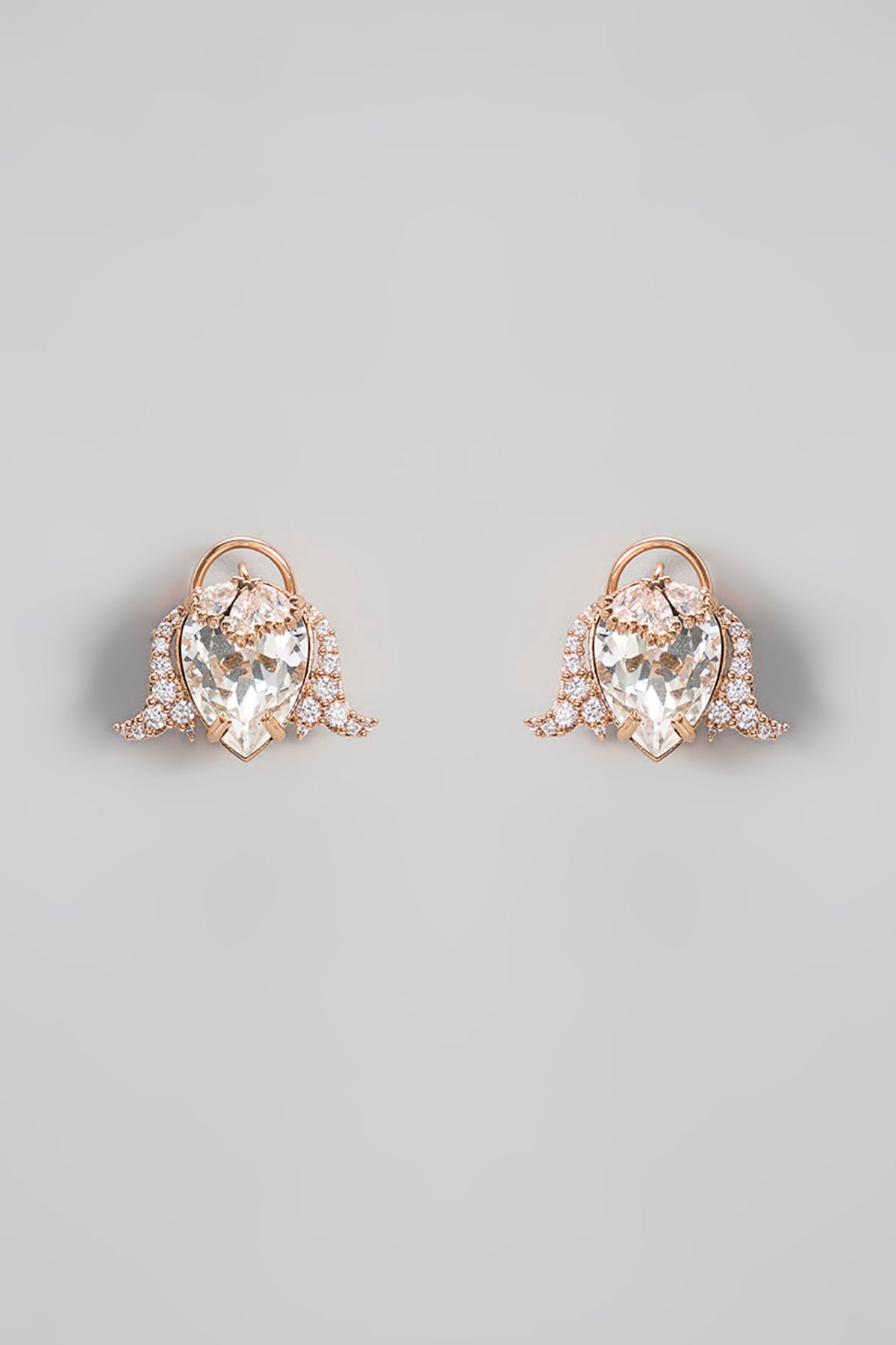 Rose Gold Plated Zircon Stud Earrings