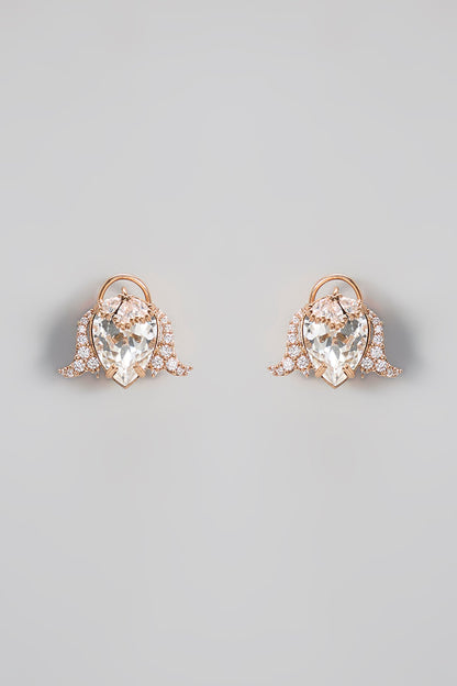 Rose Gold Plated Zircon Stud Earrings