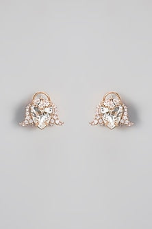 Rose Gold Plated Zircon Stud Earrings
