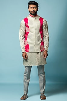 Stringking Grey Embroidered Bundi Jacket