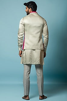 Stringking Grey Embroidered Bundi Jacket