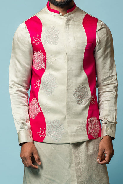 Stringking Grey Embroidered Bundi Jacket