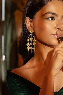 Gold Finish Dangler Earrings