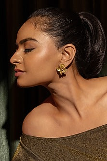 Gold Finish Stud Earrings