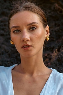 Gold Plated Mismatched Stud Earrings