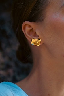Gold Plated Mismatched Stud Earrings