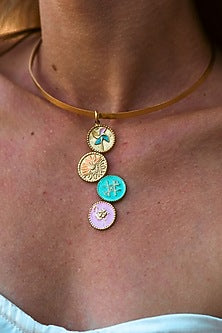 Gold Plated Charm Choker Necklace