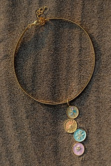 Gold Plated Charm Choker Necklace