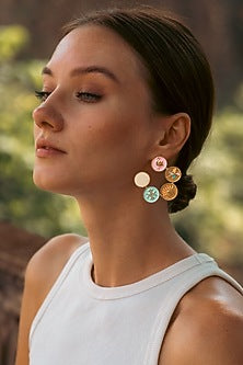 Gold Plated Charm Hoop Earrings
