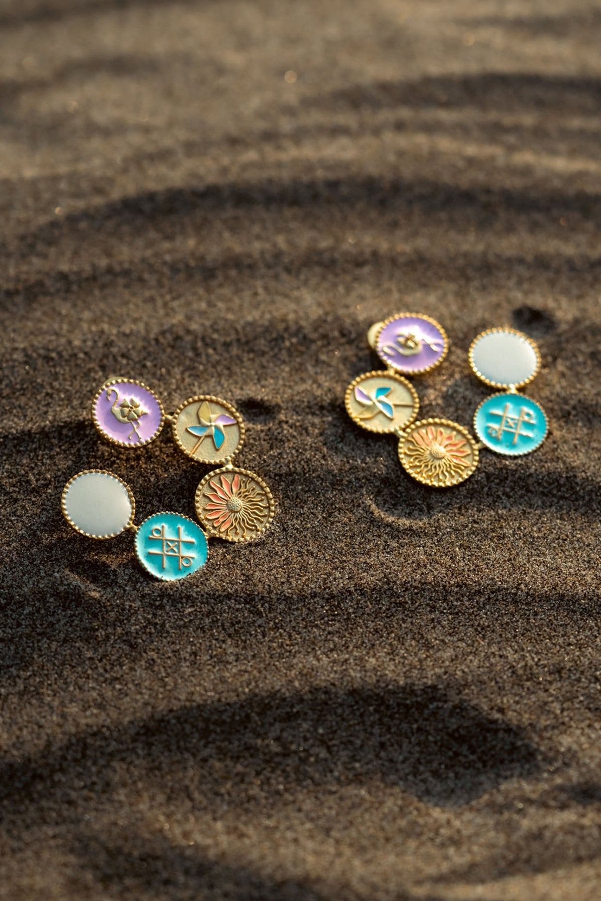 Gold Plated Charm Hoop Earrings
