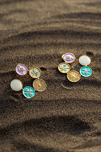 Gold Plated Charm Hoop Earrings
