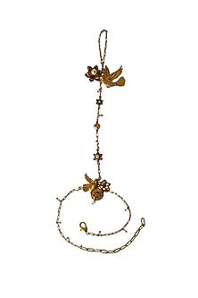 Antique Gold Finish Lotus Motif & Bird Hathphool