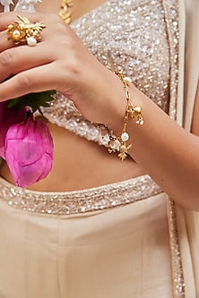 Antique Gold Finish Charm Bracelet