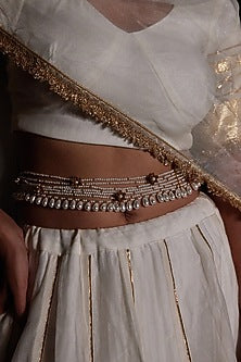 Antique Gold Finish Pearl & Beaded Waist Chain