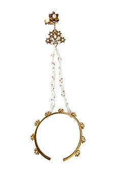 Antique Gold Finish Lotus Hathphool